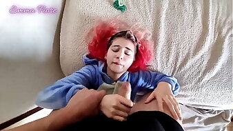 I make my step Sister drag inflate my cock and then I Fuck her Ass - Emma Fiore