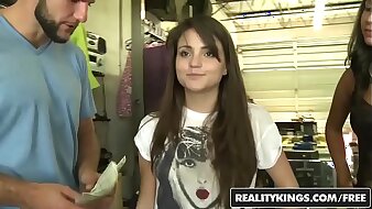 Cute teen (Cara Swank) and her affiliate share a dick for a lil cash - Reality Kings
